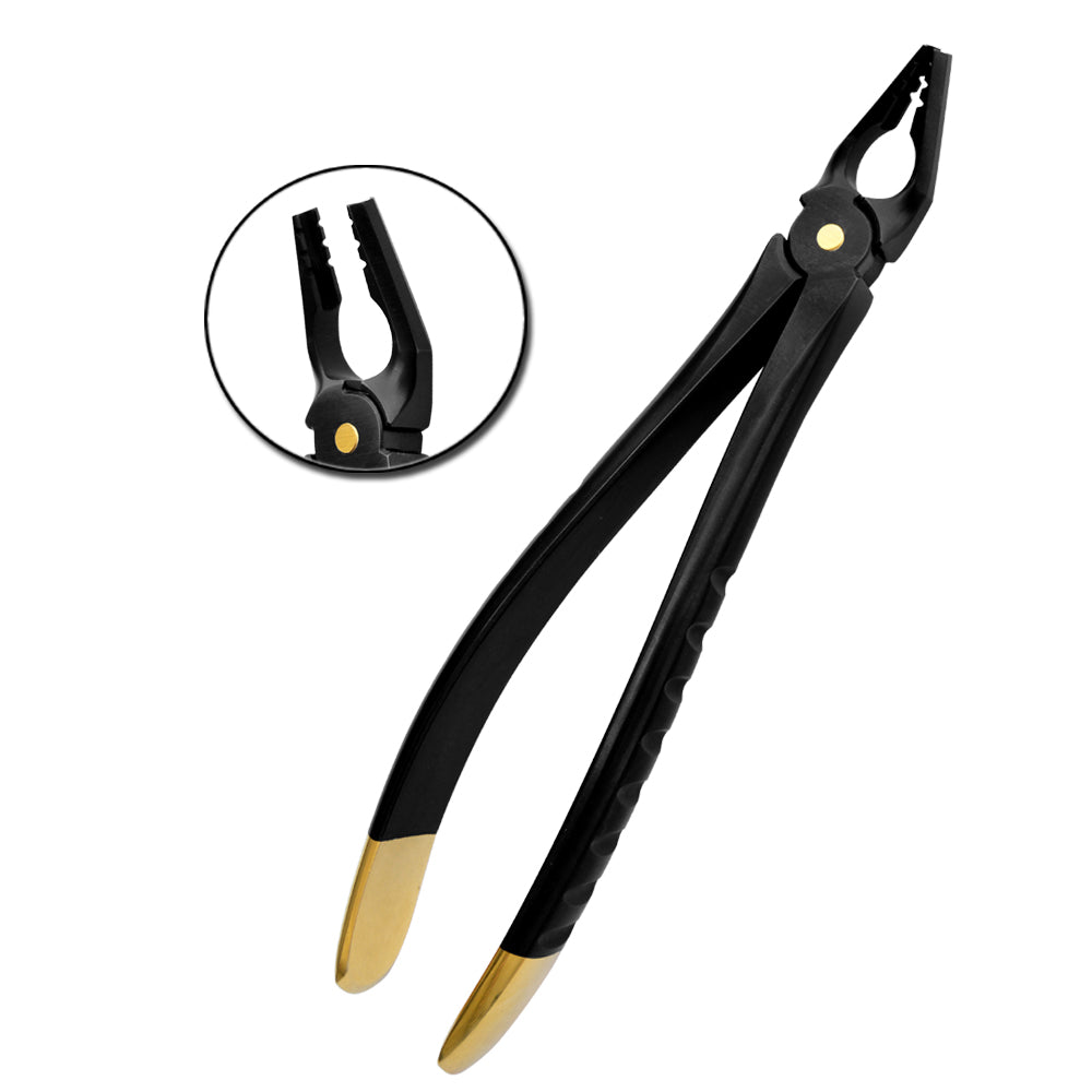 Deep Gripping Atraumatic Extraction Forceps, Upper PreMolars- BLACK &amp; GOLD Series