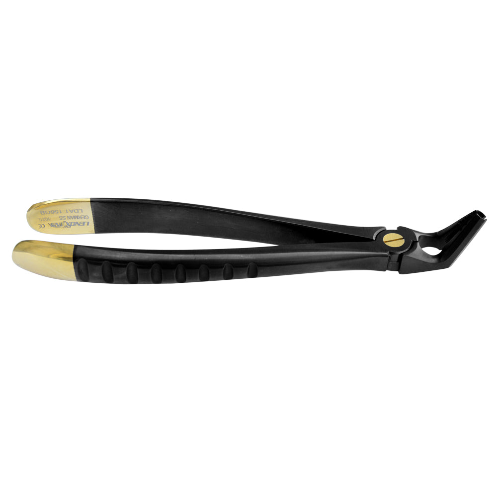 Deep Gripping Atraumatic Extraction Forceps, Lower Premolars -  BLACK &amp; GOLD Series