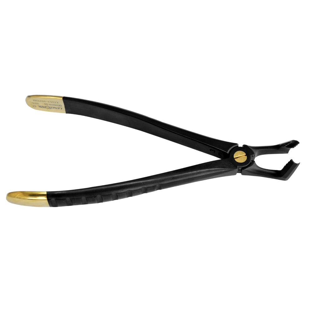 Deep Gripping Atraumatic Extraction Forceps, Lower Molars BLACK &amp; GOLD S