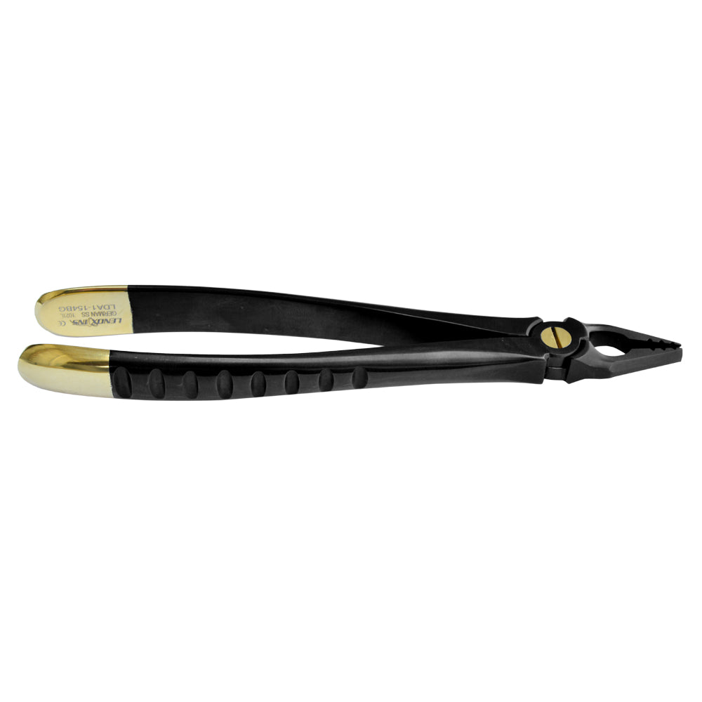 Deep Gripping Atraumatic Extraction Forceps, Upper Anterior, BLACK &amp; GOLD Series