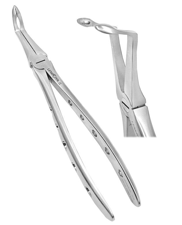 Dental Extracting Forceps Lower Roots, Micro Serrated Edges