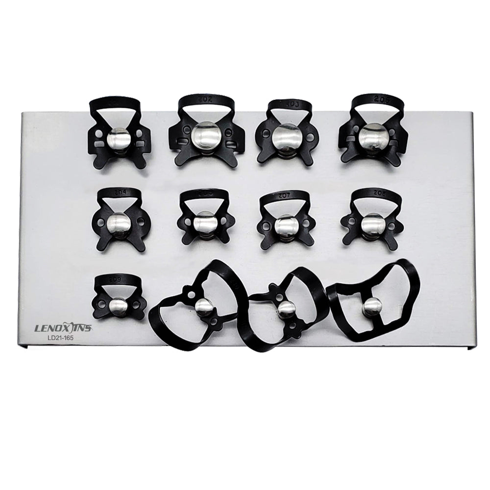 Black Rubber Dam Clamps Kit 12PCS