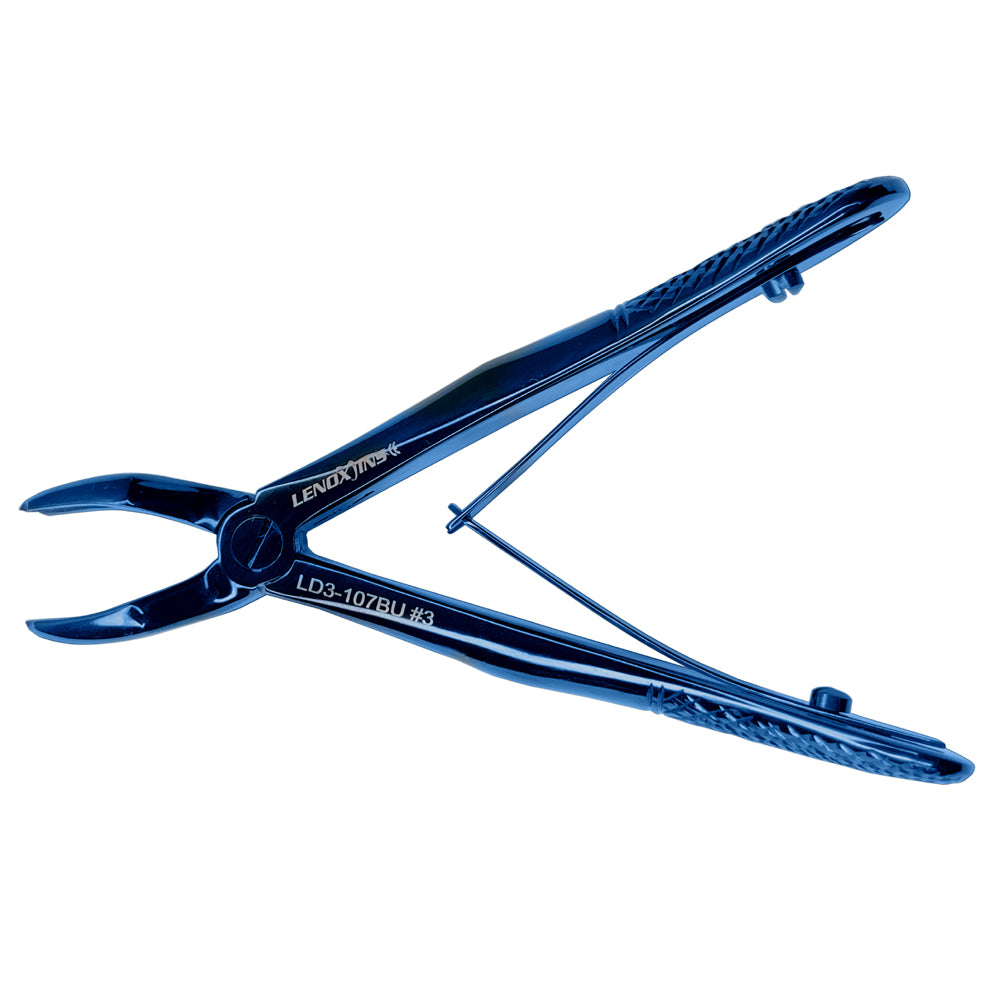 Pediatric Extracting Forceps Set of 7 - Blue Titanium Coated