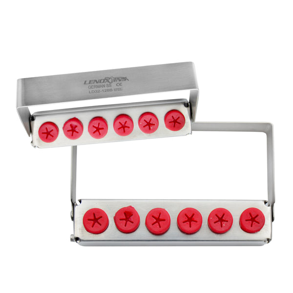 Stainless Steel Dental Bur Organizer Holds 6 Burs