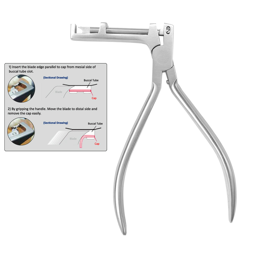 Buccal tube Convertible Cap Removing Plier