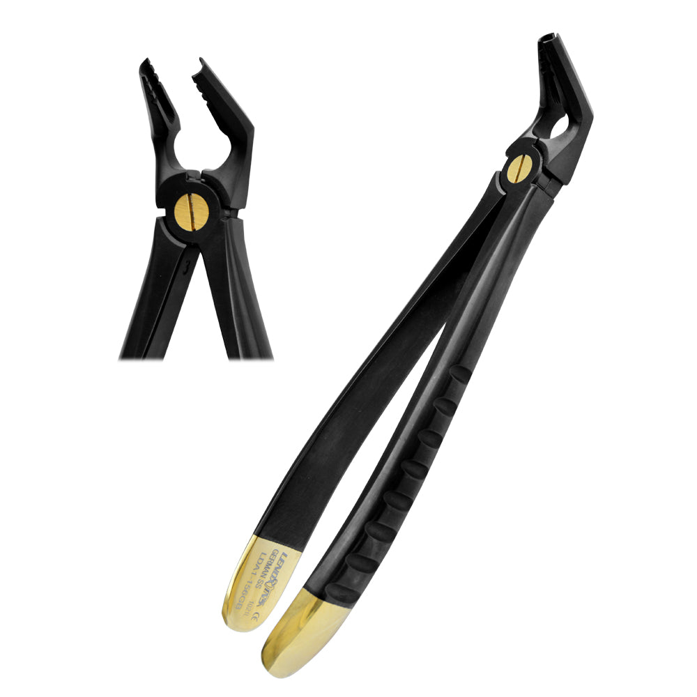 Deep Gripping Atraumatic Extraction Forceps, Lower Premolars -  BLACK &amp; GOLD Series