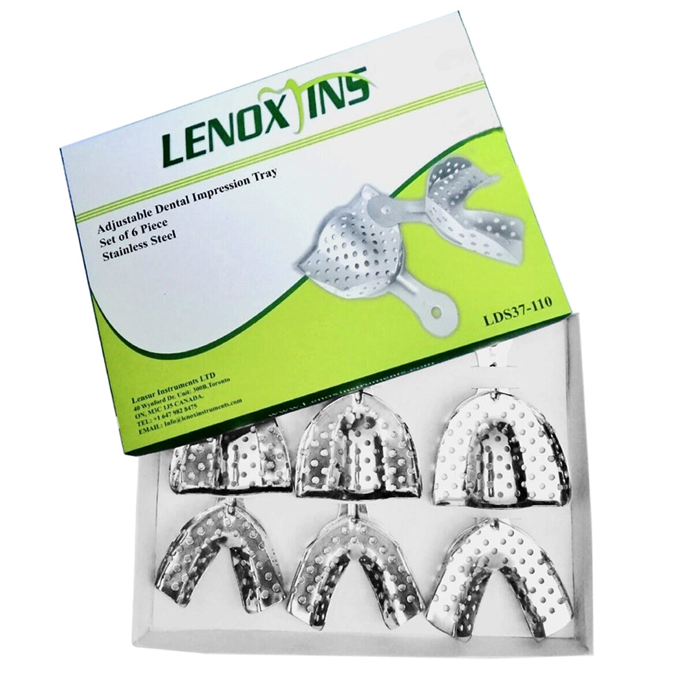 Impression Trays Dentulous Perforated Set of 6