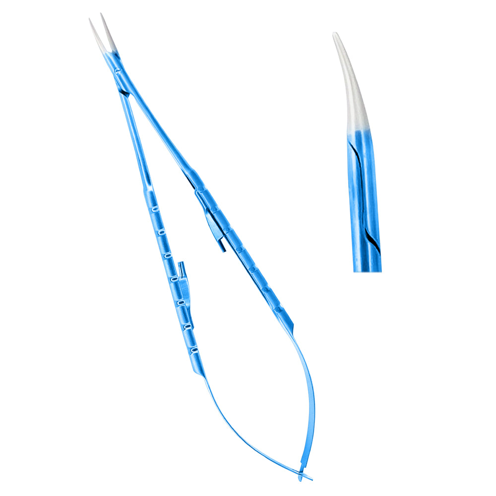 Titanium Micro Castrovijo Needle Holder Curved 18CM