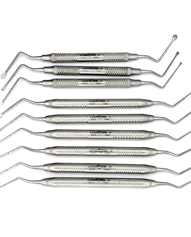 New Lucas X Bone Curettes Set Of 9 Micro Serrated