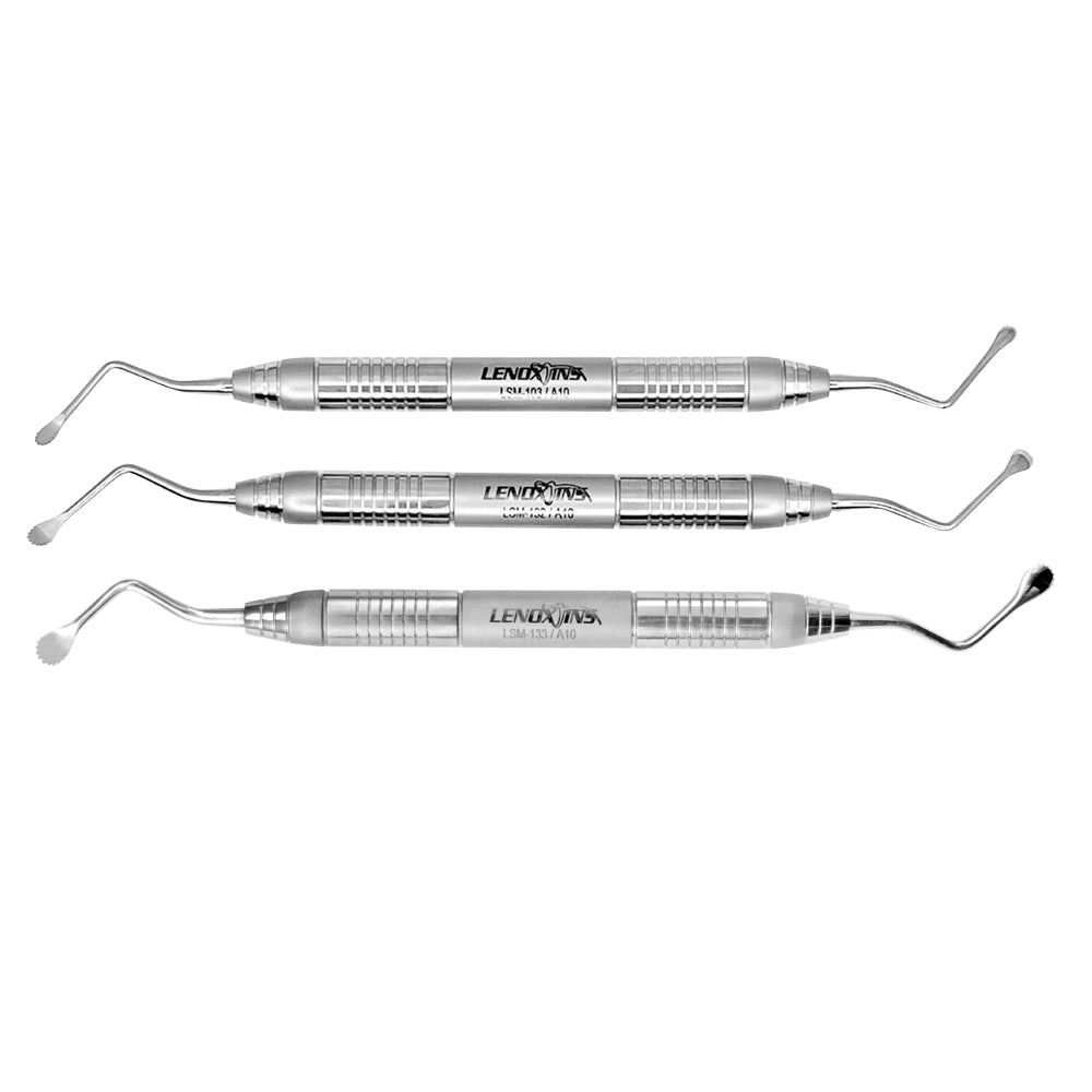 Lucas Bone Curettes Set Of 3  Serrated